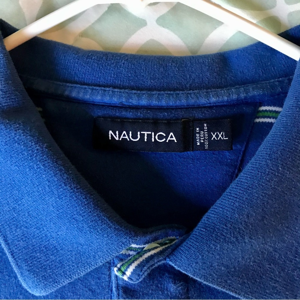 Nautica Men's polo shirt blue striped